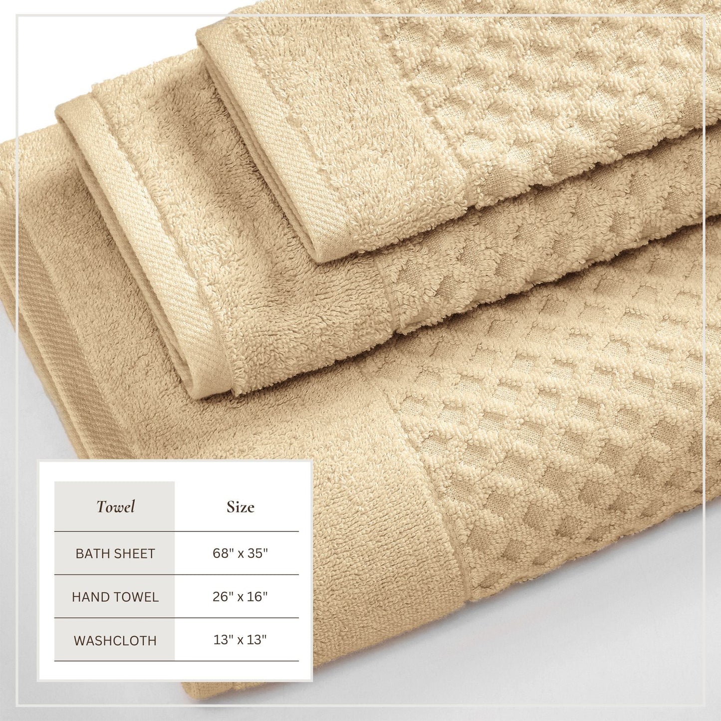 Cotton Diamond Waffle Weave Bath Towel Set - Grayson Collection